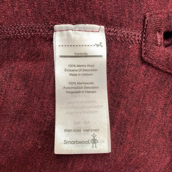 Smartwool Merino 250 Wool Womens Small Hoodie Burgundy - Picture 9 of 11
